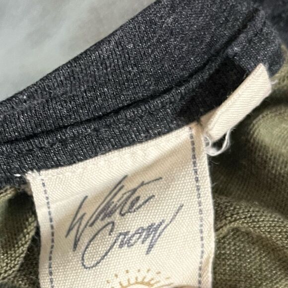 White Crow Camouflage 3/4 Baseball Tee Green & Dark Grey Size XS - Picture 4 of 4